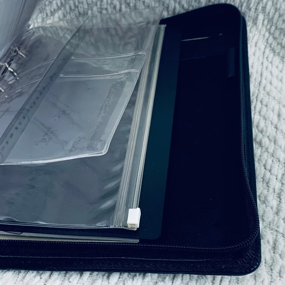 Collins Personal Organizer Unisex Black Leather 0582.18 Zippered 6-Ring‎ Planner
